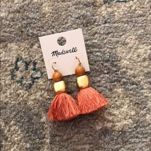 Madewell WOODEN BEAD TASSEL EARRINGS
